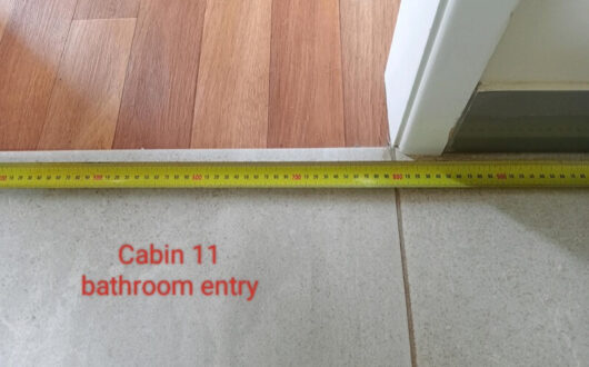 Accessible Cabin bathroom entry measurements - 800mm