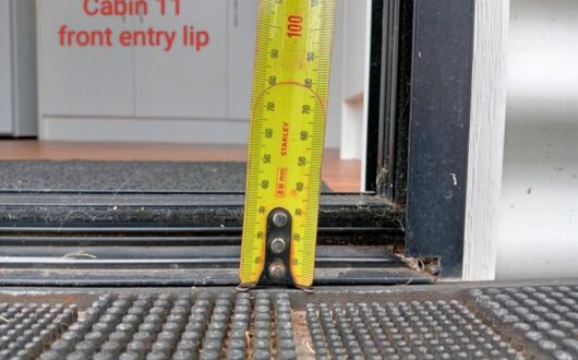 Accessible Cabin front door lip measurement - 33mm