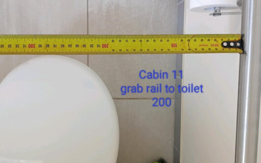 Accessible Cabin grab rail to toilet measurement - 200mm