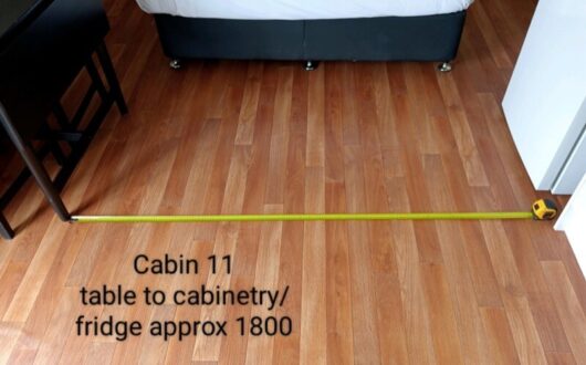 Accessible Cabin table to cabinetry measurement - approx 1800mm