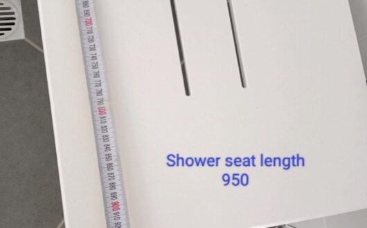 Accessible amenities shower seat length