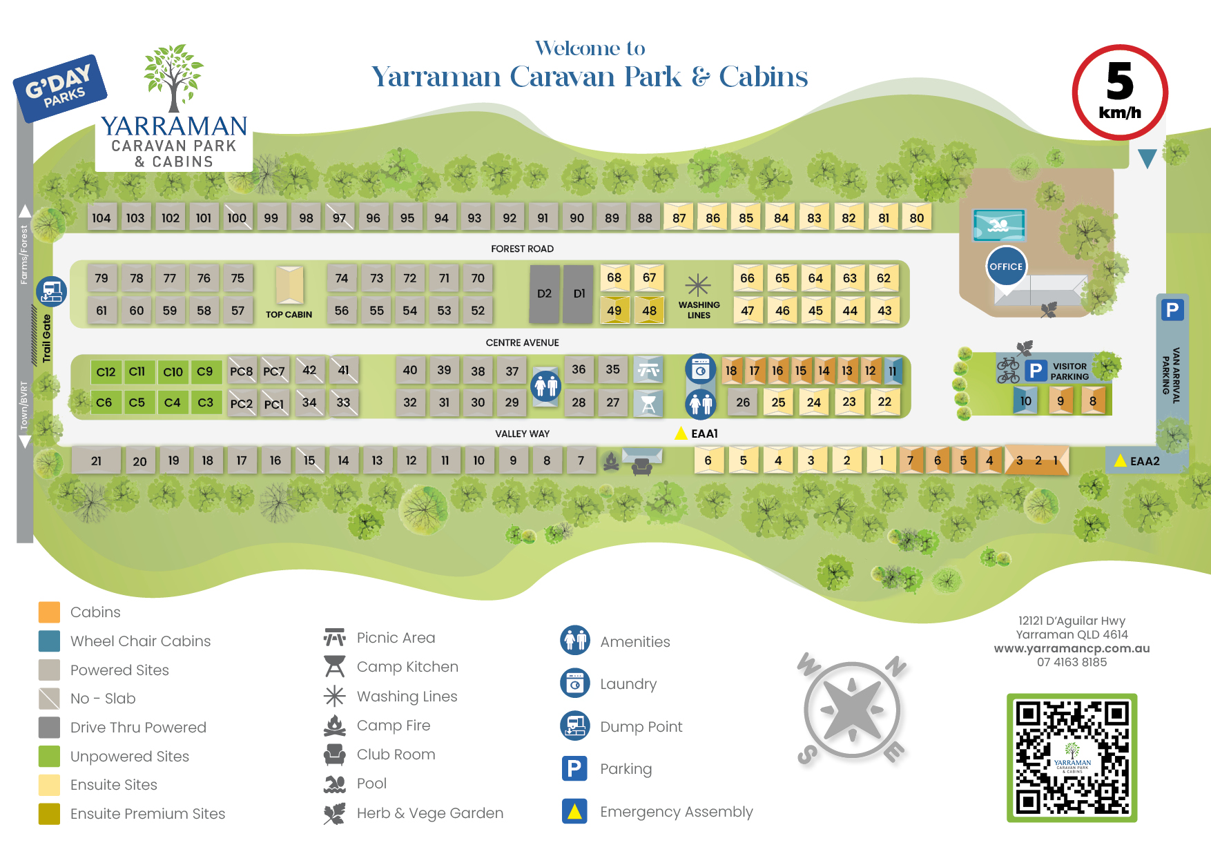 Yarraman Caravan Park Map 2025